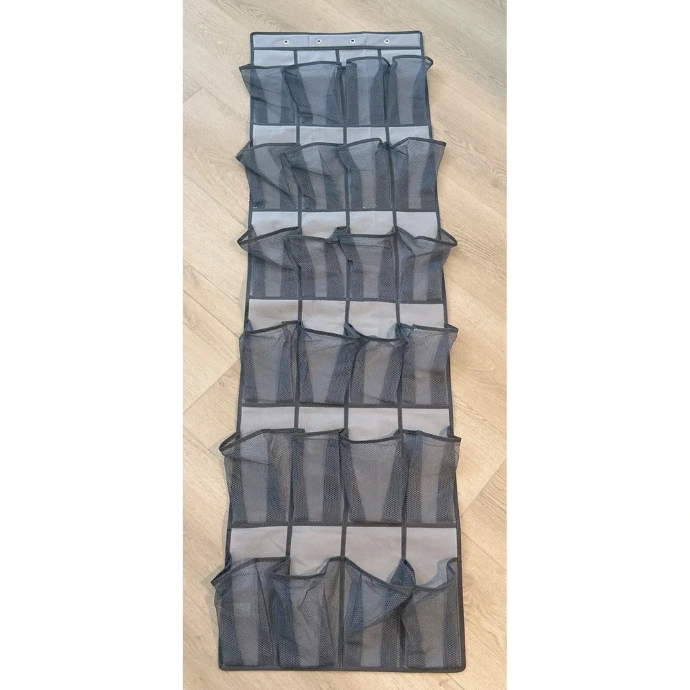 Over The Door Shoe Organizer 24 Large Breathable Mesh Pockets Hanging Assessory